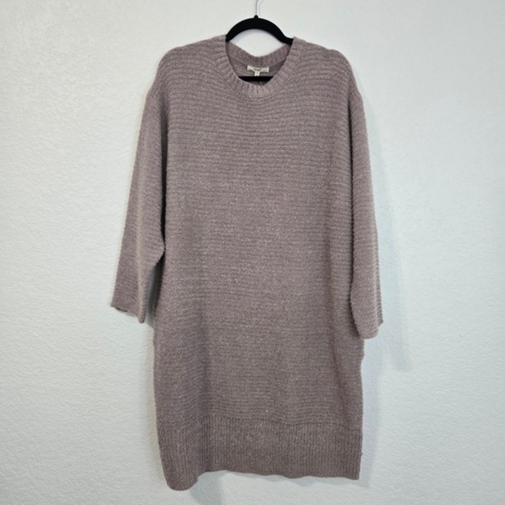 Easel Los Angeles Cozy Knit‎ Pullover Sweater Dress M Mauve Ribbed Texture NWT